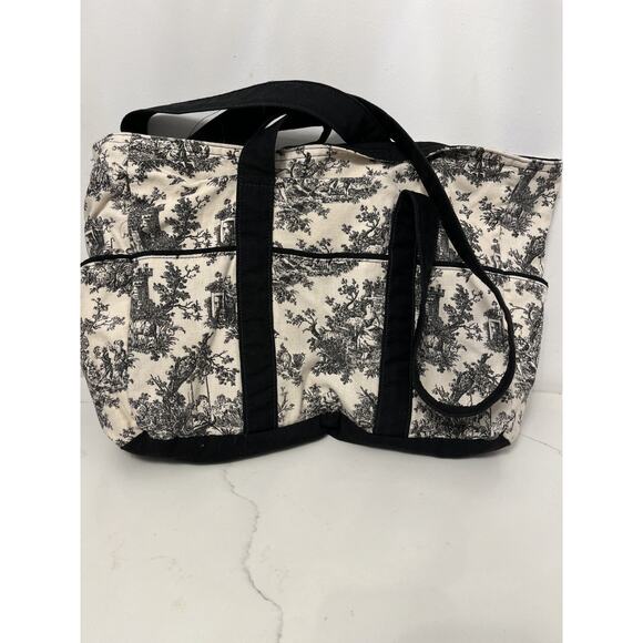 Ame & Lulu Womens Large Tote Beach Bag Canvas Toile Shoulder Lined - Picture 1 of 10